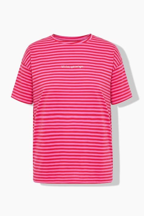 T-Shirt oversize rayé avec message