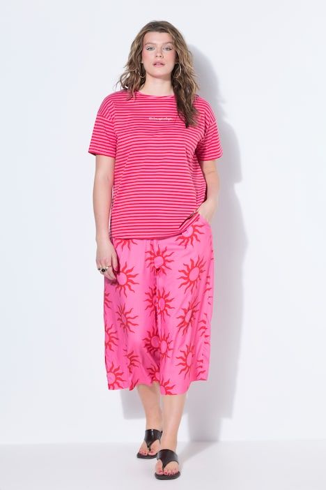 T-Shirt oversize rayé avec message