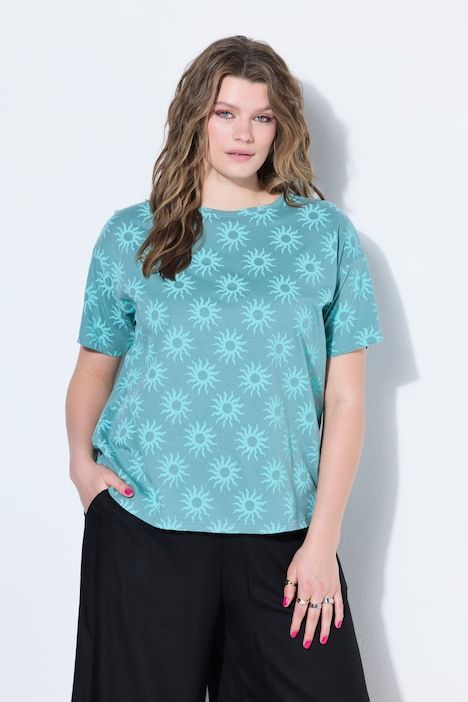 T-shirt oversize, imprimé soleils
