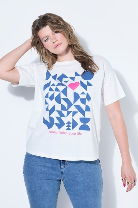 T-shirt oversize, imprimé cœurs