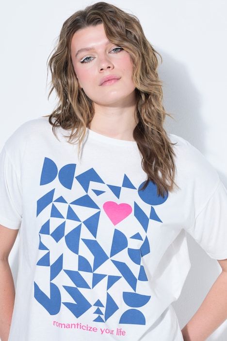 T-shirt oversize, imprimé cœurs
