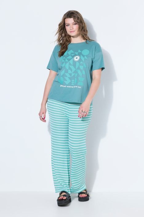 T-shirt oversize, imprimé cœurs