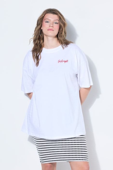 T-shirt oversize, texte sur la poitrine