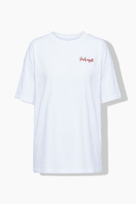T-shirt oversize, texte sur la poitrine