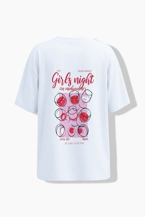T-shirt oversize, texte sur la poitrine