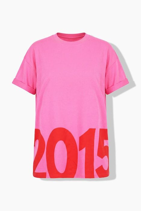 T-shirt oversize, imprimé 2015 à l'ourlet