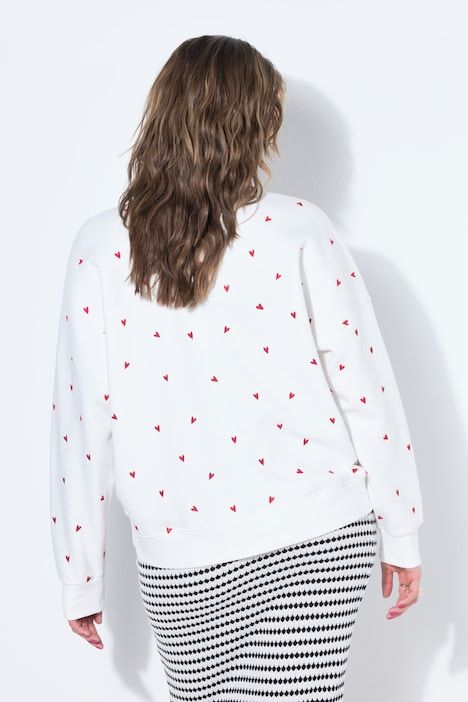 Sweat-shirt oversize, broderie cœur