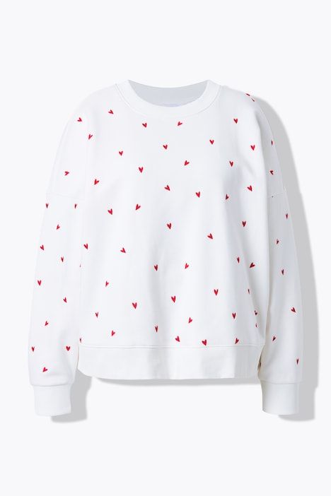 Sweat-shirt oversize, broderie cœur