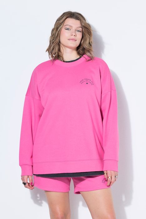 Sweat-shirt oversize, broderie arc-en-ciel