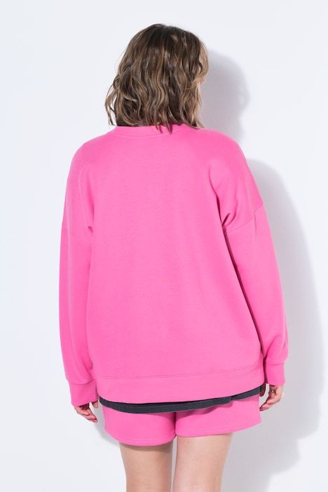 Sweat-shirt oversize, broderie arc-en-ciel