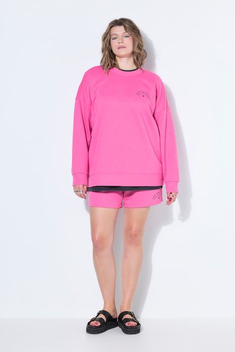 Sweat-shirt oversize, broderie arc-en-ciel