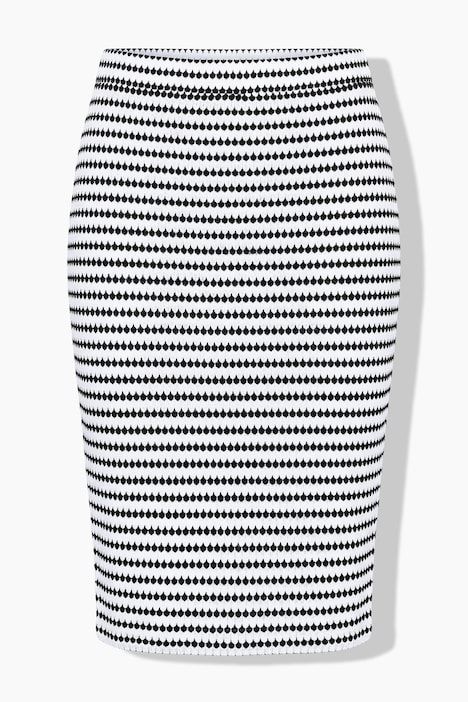 Jupe midi jersey slim, rayures en relief