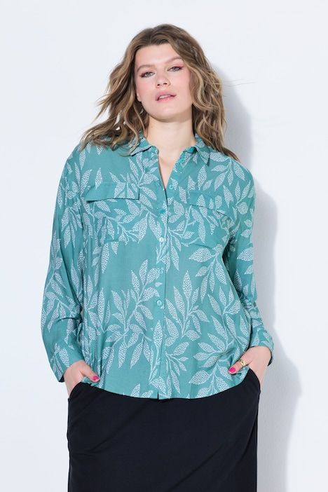 Chemise boxy en crêpe imprimé