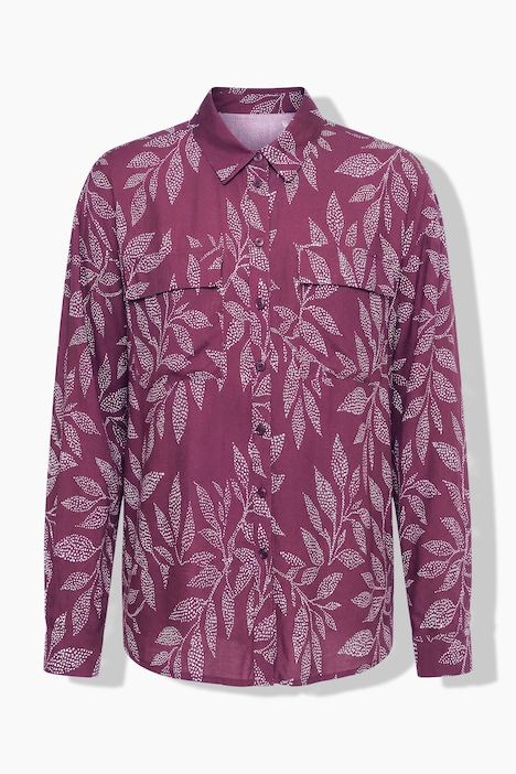 Chemise boxy en crêpe imprimé