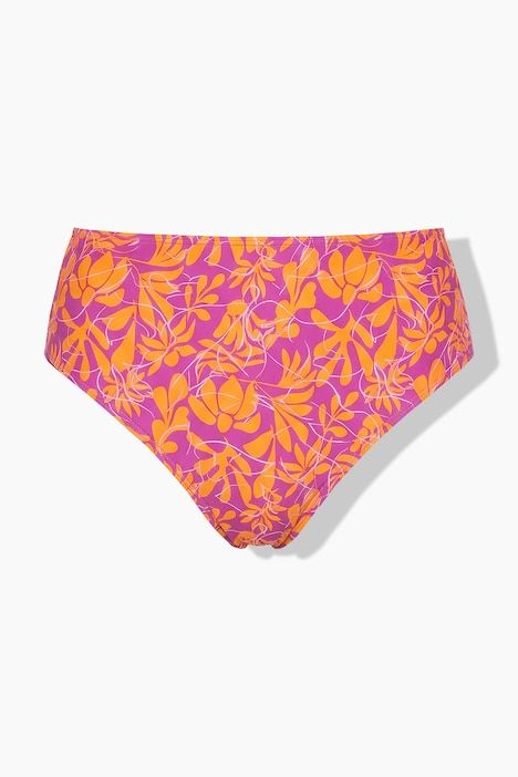 Bas de bikini, imprimé fleurs néon, taille haute, gainant