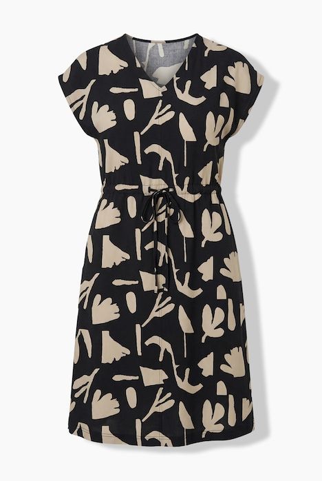 Robe maxi à fleurs, décolleté en V et manches courtes, coton bio