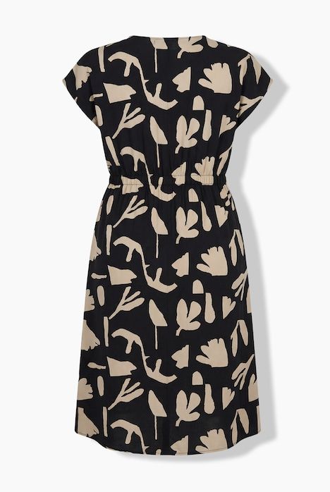 Robe maxi à fleurs, décolleté en V et manches courtes, coton bio