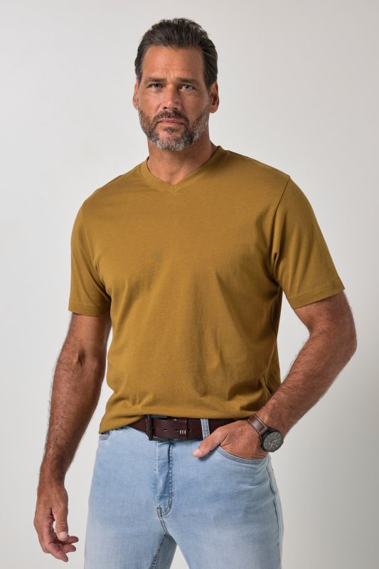 T-shirt JP 1880 Basic, col en V - jusqu'au 8 XL