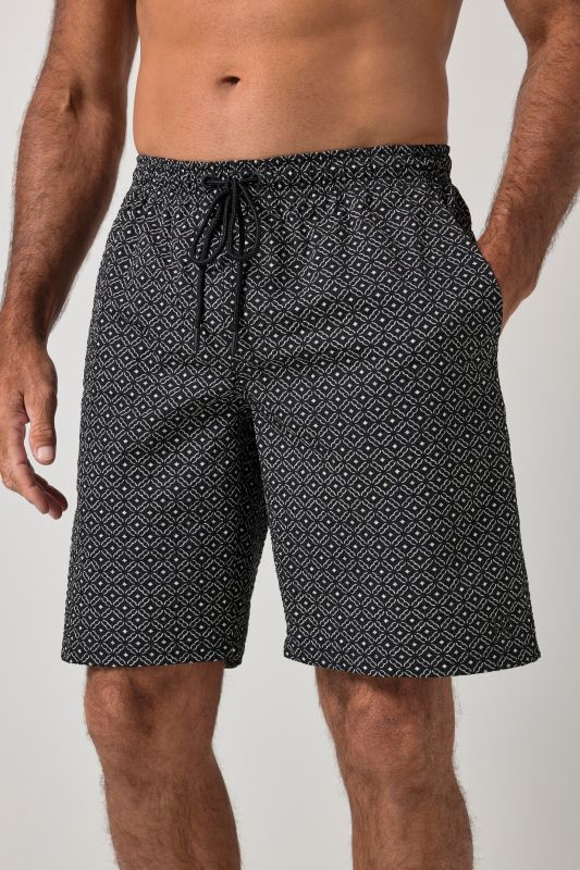 Short de bain JAY-PI à taille élastique, en seersucker texturé, imprimé all-over, collection Beachwear - jusqu'au 8 XL