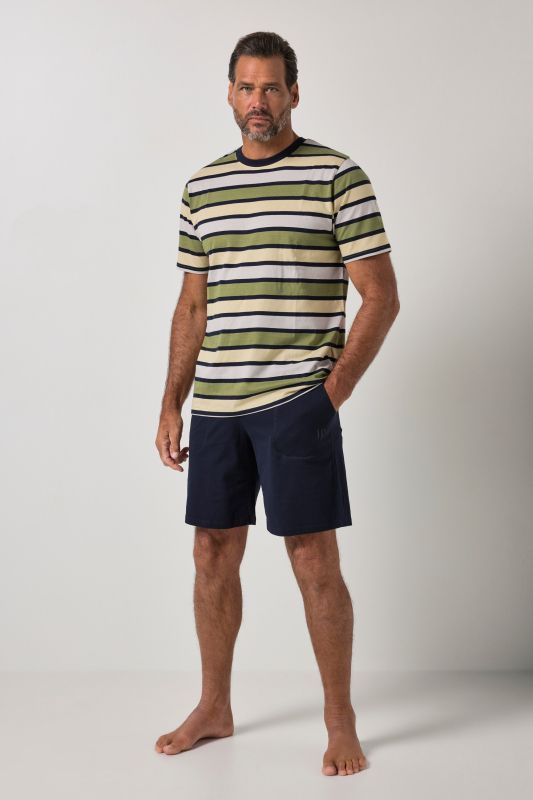 Pyjama deux pièces, short & T-shirt à rayures, collection Homewear - jusqu'au 8 XL