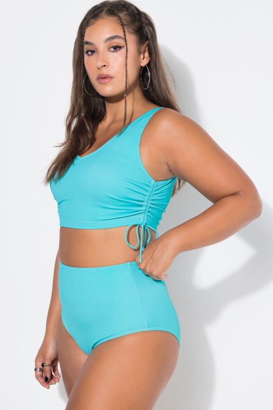 Bas de bikini, shorty (style bermuda gainant), taille haute