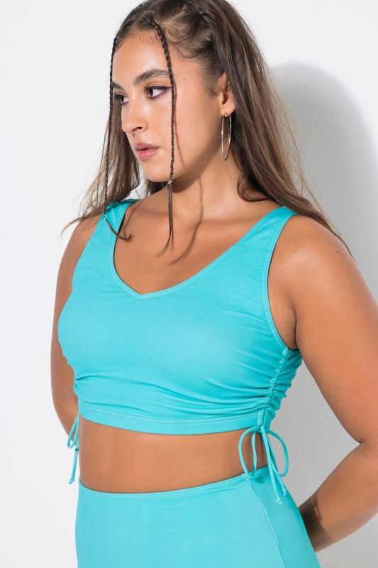 Haut de bikini à bonnets souples et ruban à fronces sur le côté