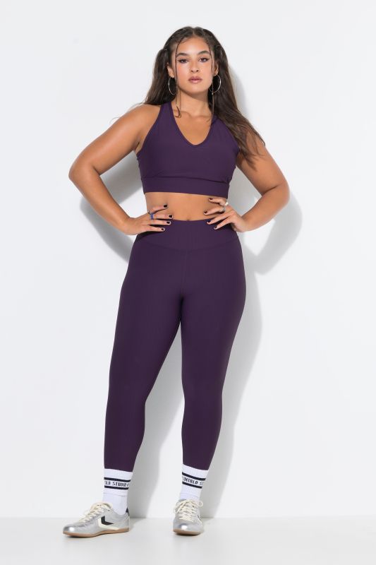 Legging en jersey côtelé, coupe Tight Fit près du corps et taille élastique