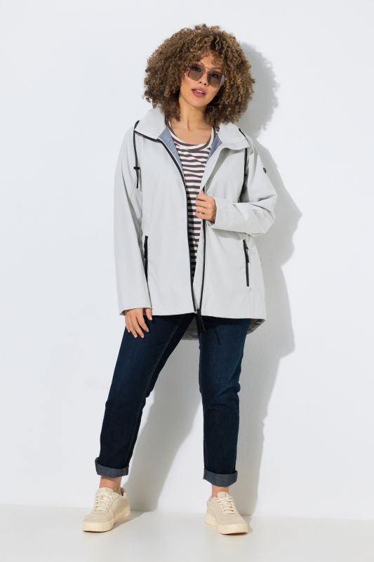 Veste Softshell HYPRAR, capuche et poches zippées, coupe plus longue à l'arrière
