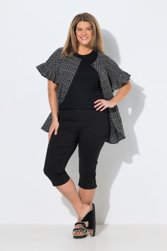 Pantacourt, jambe étroite, ceinture élastique, coton bio