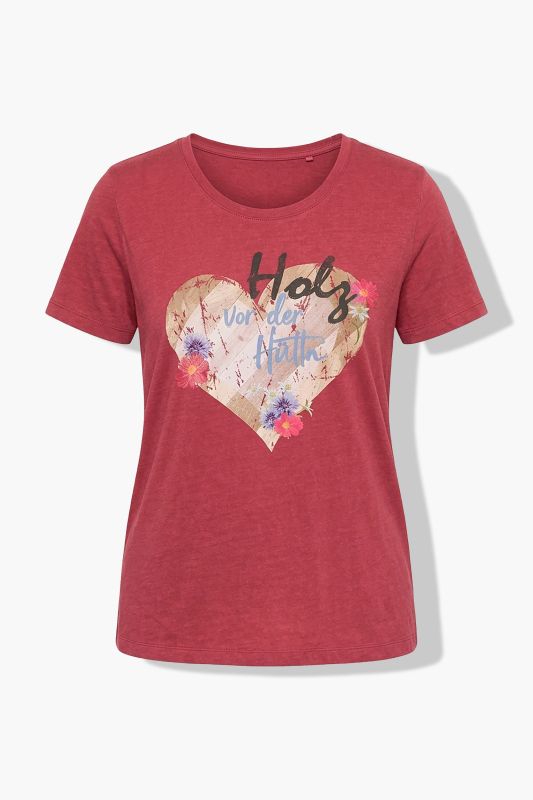 T-shirt motif cœur, décolleté rond et manches courtes, coupe Classic Fit