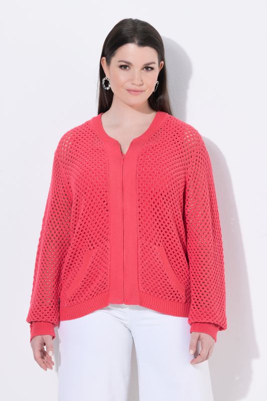 Gilet en maille, paillettes, col college, manches longues