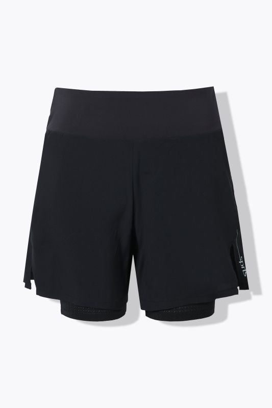 Short technique 2-en-1, taille haute, poches zippées
