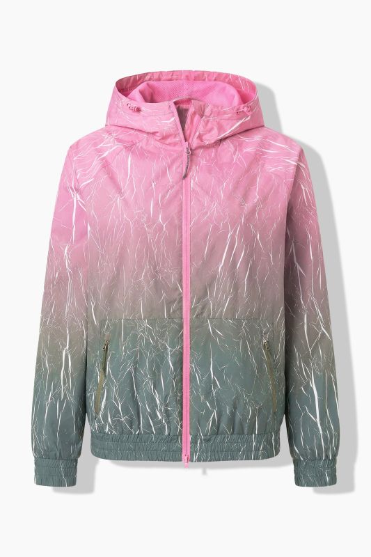 Veste technique avec capuche, dégradé de couleurs, matière déperlante