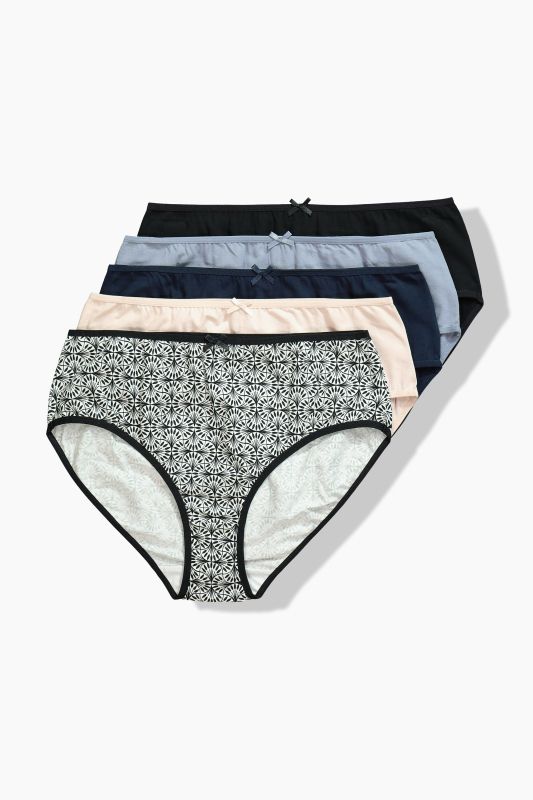 Lot de 5 culottes midi, motif/couleurs unies