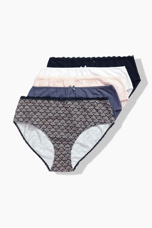 Lot de 5 culottes midi, motif/couleurs unies