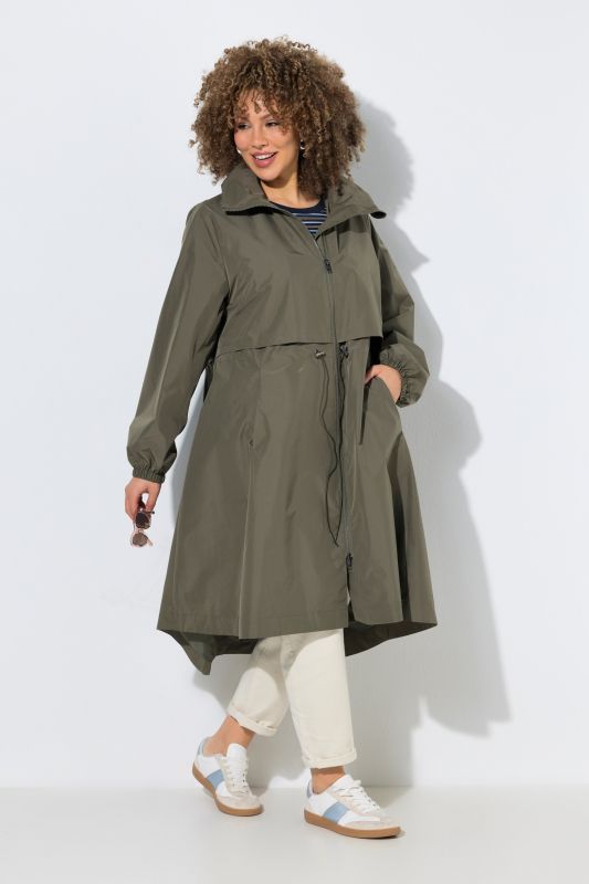 Imperméable HYPRAR, col montant et cordon sous tunnel à la taille, coupe évasée