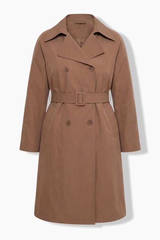 Trench-coat, col à revers et manches longues raglan, double rangée de boutons