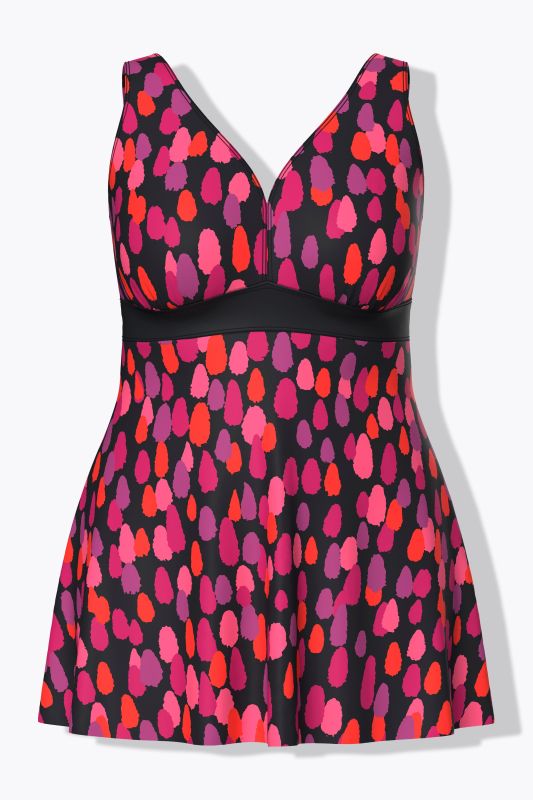 Robe de bain à pois, bonnets souples et matière recyclée