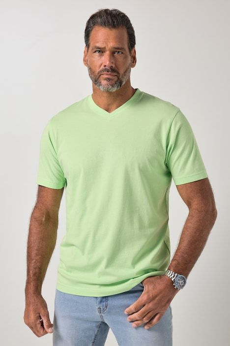 T-shirt JP 1880 Basic, col en V - jusqu'au 8 XL