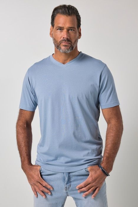 T-shirt JP 1880 Basic, col en V - jusqu'au 8 XL