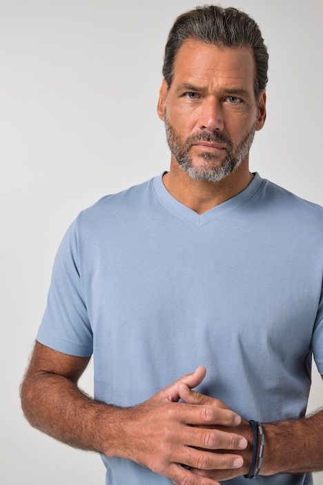 T-shirt JP 1880 Basic, col en V - jusqu'au 8 XL