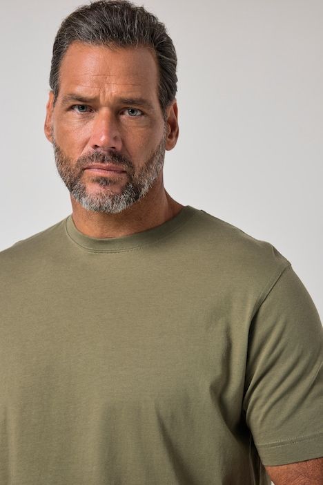 T-shirt Basic en coton peigné, col rond - jusqu'au 8 XL