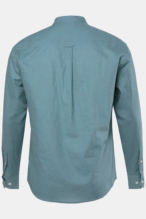 Chemise en lin mélangé JP 1880, manches longues et col officier, coupe Modern Fit - jusqu'au 8 XL