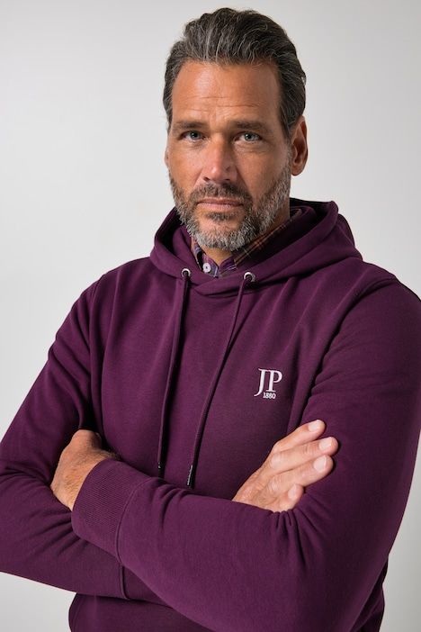 Sweat-shirt à capuche JP 1880, logo JP sur la poitrine, poche kangourou - jusqu'au 8 XL