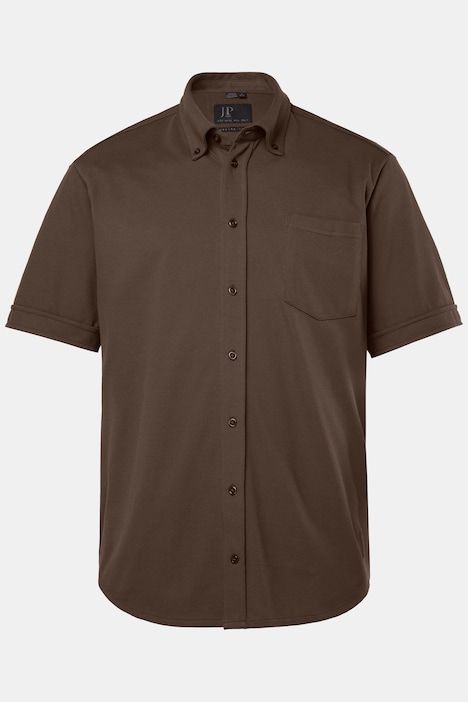 Chemise en maille piquée coupe Modern, avec technologie FLEXNAMIC®, manches courtes et col à pointes boutonnées