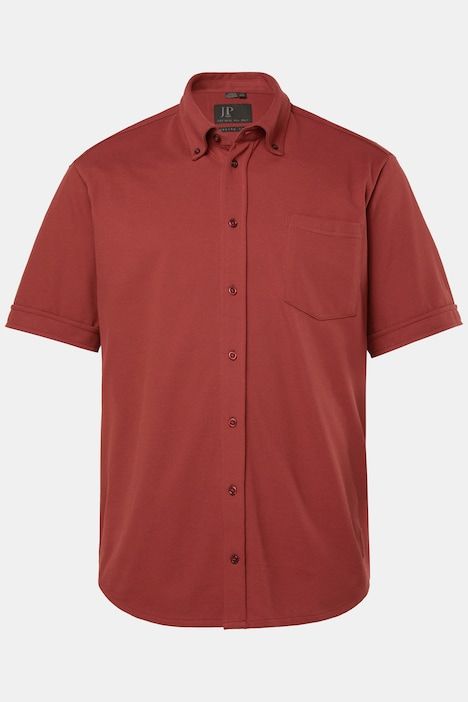 Chemise en maille piquée coupe Modern, avec technologie FLEXNAMIC®, manches courtes et col à pointes boutonnées