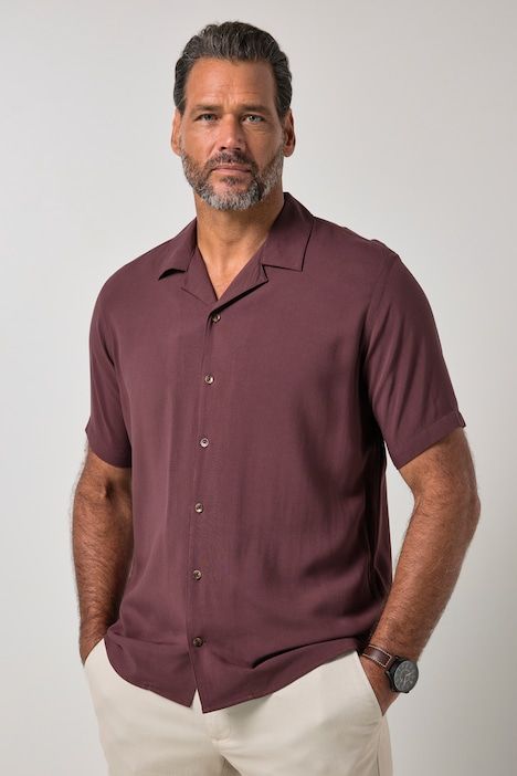 Chemise JP 1880, coupe Cuba-Fit, manches courtes et col cubain - jusqu'au 8 XL
