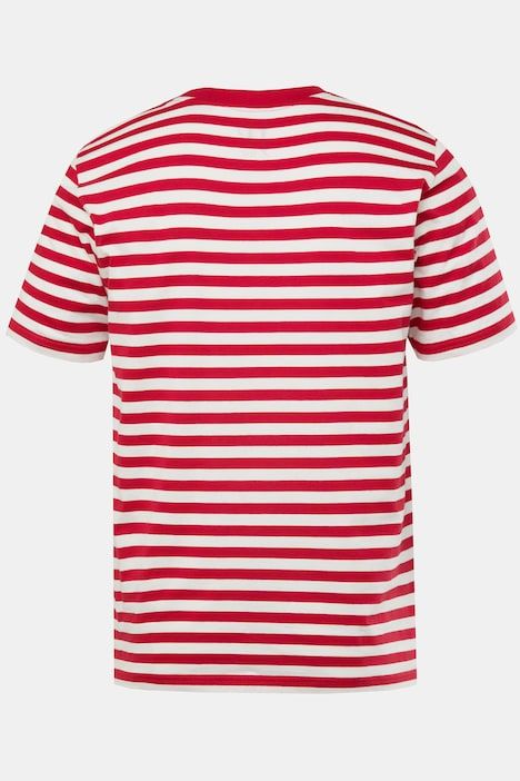 T-shirt JP 1880 à rayures, manches courtes et imprimé sur le devant - jusqu'au 8 XL