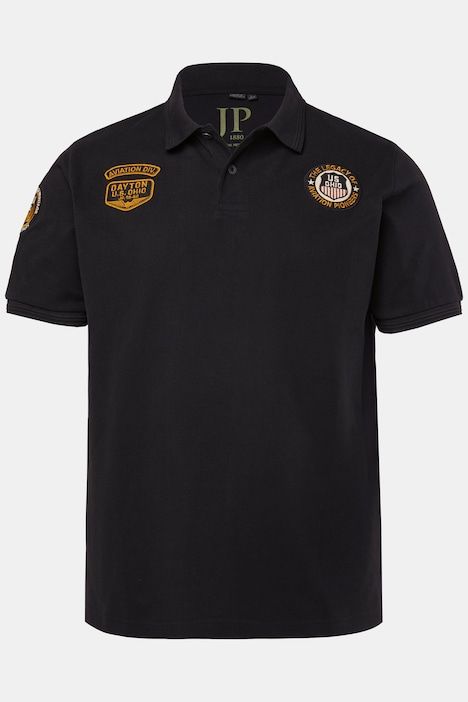 Polo JP 1880 en maille piquée, manches courtes et écussons - jusqu'au 8 XL