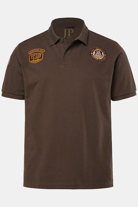 Polo JP 1880 en maille piquée, manches courtes et écussons - jusqu'au 8 XL
